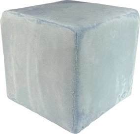Négyzet alakú puff velvet minky világoskék szín