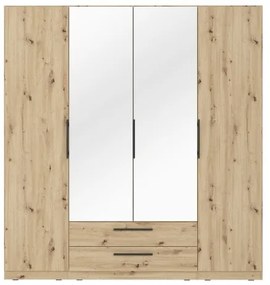 MARO gardróbszekrény tükörrel 200x213 cm artisan tölgy