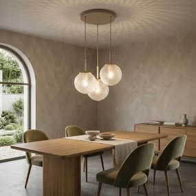Brilagi - STELLA kábeles függeszték 3xE27/60W/230V bézs/arany