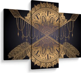 Kép - Arany mandala nyilakkal (90x60 cm)