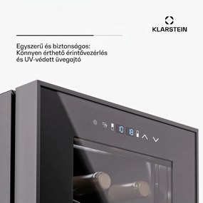 Klarstein Shiraz 27 Duo, borhűtő, 2 zóna, 83 l/27 palack, 5-18 / 5-18 °C, érintésvezérlés