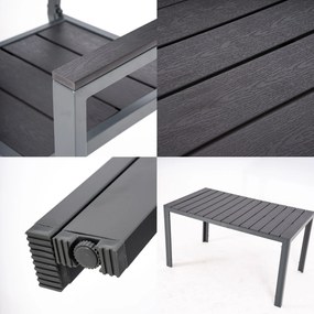 Furnigo Mainz 1+6 alumínium kerti bútor szett - fekete