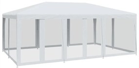 fehér HDPE rendezvénysátor 10 hálós oldalfallal 6 x 4 m
