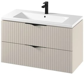 Cersanit S801-548 - Falra szerelhető fürdőszobai szekrény mosdóval TIRSO 100x45 cm bézs