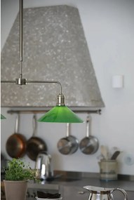 Zöld-sárgaréz színű fém függőlámpa üveg búrával Vela – Markslöjd