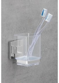 WENKO 22680100 - VACUUM-LOC QUADRO ED pohár 7,5 x 10 cm, ezüst/fényes króm/átlátszó