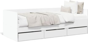 vidaXL fehér kanapéágy fiókkal matrac nélkül 90x190 cm