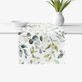 Goldea teflonbevonatú asztali futó - eukaliptusz levelek 20x120 cm