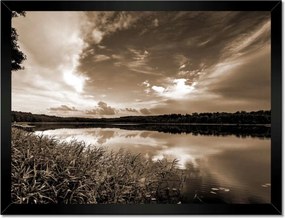 Poszterek keretben 40x30 Sephia Tájkép Tó