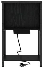 Éjjeliszekrény 2 pcs Musta tammi 38 x 31 x 61 cm Faanyag