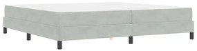 Boxspring ágy matraccal Világosszürke 200 x 200 cm Bársony
