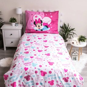 Egyszemélyes mikroszálas gyerek ágyneműhuzat 140x200 cm Minnie Sweet Like Me – Jerry Fabrics
