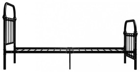 fekete fém ágykeret 100 x 200 cm