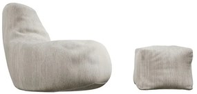 Juskys Chillex babzsákfotel lábtartóval – bézs