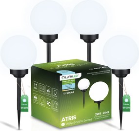 4x Napelemes Kerti Lámpa Led Beszúrható Földi Díszgömb Csipesz 25cm