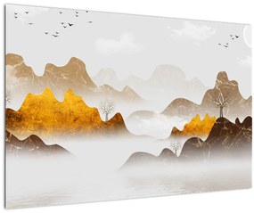 Kép - Hegyek a ködben (90x60 cm)