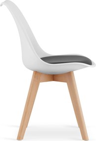 AKCIÓ Fehér-fekete BALI MARK szék bükkfa lábakkal II. minőség