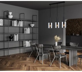 ITALUX PND-5581-3-BK+SG - Csillár zsinóron SARDO 3xE27/40W/230V fekete