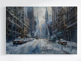 Vászonkép Canvas Város New York Manhattan Utca Tél Hó 120x80