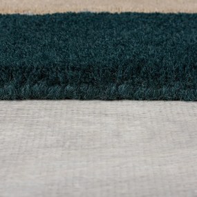 Sötétzöld kézi szövésű gyapjú szőnyeg 120x180 cm Labyrinth Shaped – Flair Rugs