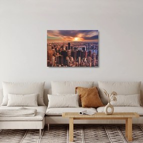 Kép - kilátás a metropoliszra (üvegen) (70x50 cm)