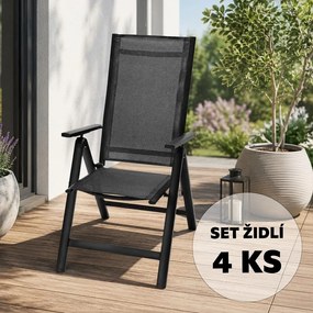 Avenberg ISLA állítható alumínium szék szett - 4db, fekete