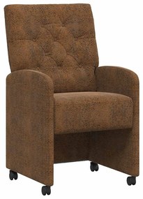 Kerekes Étkező Székek 2 pcs Barna 58 x 67 x 97 cm Műbőr velúr