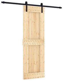 tömör fenyőfa tolóajtó fémszerelékszettel 70 x 210 cm