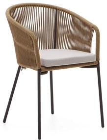Bézs fém-párnázott kerti szék Yanet – Kave Home