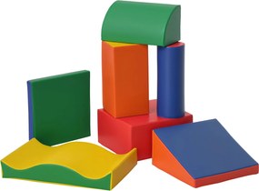 HOMCOM 7 db Soft építőblokkok - Színes gyermekjáték építő és mászó elemek babák és totyogók számára | Aosom