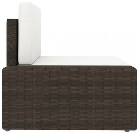 vidaXL 3 személyes barna elemes polyrattan kanapé
