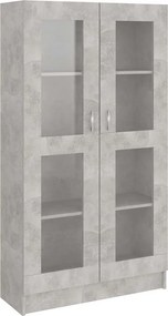 vidaXL betonszürke szerelt fa vitrinszekrény 82,5 x 30,5 x 150 cm