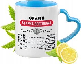 Kék Bögre Szív Alakú Füllel Grafika Ideális Ajándék