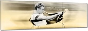 Vászonkép 90x30 James Dean az autóban
