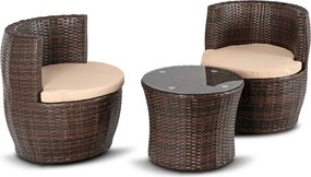 Kerti bútor szett barna/bézs színben – FRIO