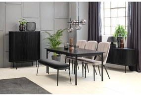 Fekete étkezőasztal 95x180 cm Savona – Unique Furniture