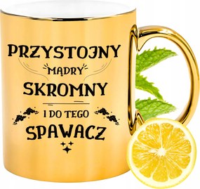 Arany fényes bögre Hegesztőnek Ajándék Nyomtatott Fotóval