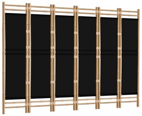 6 paneles összecsukható bambusz és vászon térelválasztó 240 cm