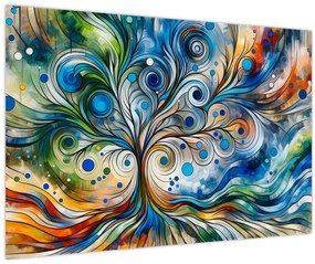 Kép – Színes energikus fa (90x60 cm)