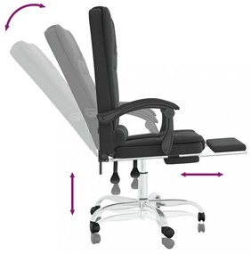 vidaXL fekete műbőr dönthető irodai masszázsszék