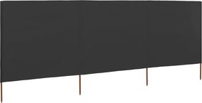 vidaXL antracitszürke szövet 3-paneles szélellenző 400 x 120 cm
