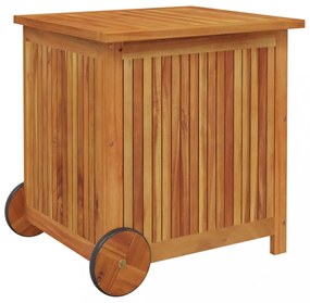 tömör akácfa kerti tárolóláda kerekekkel 60 x 50 x 58 cm