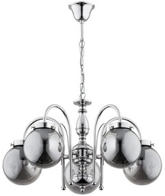 Csillár láncon HERO 5xE14/40W/230V fényes króm