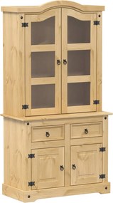 vidaXL Corona tömör fenyőfa vitrinszekrény 100 x 48,5 x 179 cm