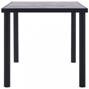 fekete és betonszürke MDF étkezőasztal 160 x 80 x 75 cm