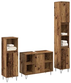 Fürdőszoba Bútor Szett 3 pcs Öreg fa 30 x 30 x 180 cm Faanyag