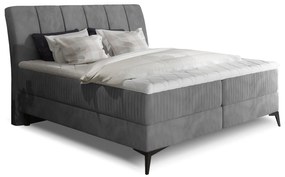 Franciaágy Boxspring 160 cm Alberto (sötétszürke) (matracokkal). 1027365