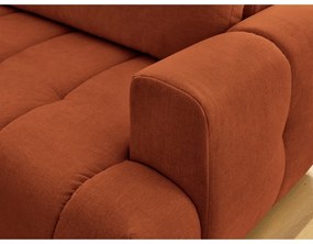 Téglavörös kinyitható-tárolóhelyes sarokkanapé (bal oldali-L alakú) Fuji – Bobochic Paris