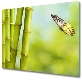 Üveg vágódeszka Bamboo és a pillangó 60x52 cm