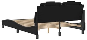 fekete ágykeret Viana LED-ekkel matrac nélkül 120 x 200 cm